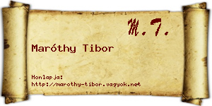Maróthy Tibor névjegykártya