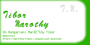 tibor marothy business card